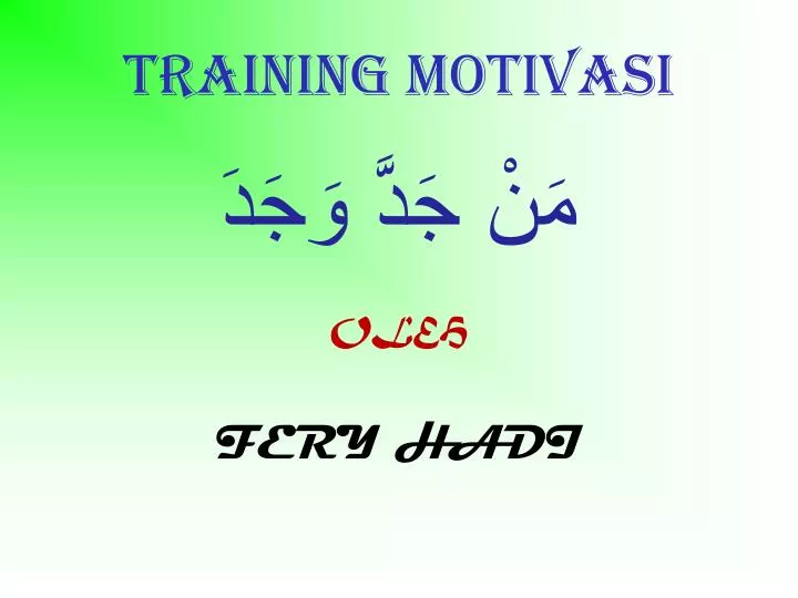 training motivasi