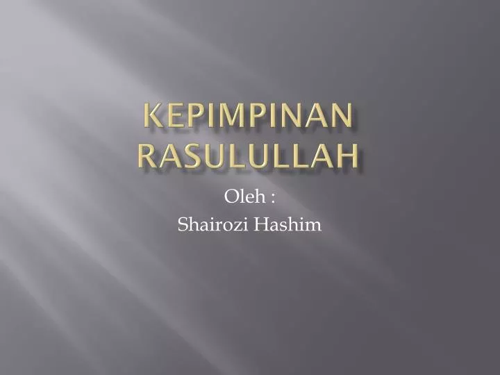 kepimpinan rasulullah