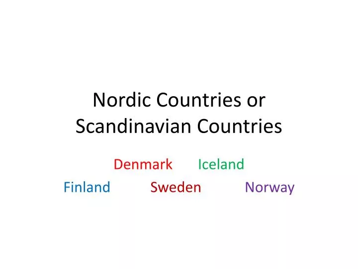 nordic countries or scandinavian countries