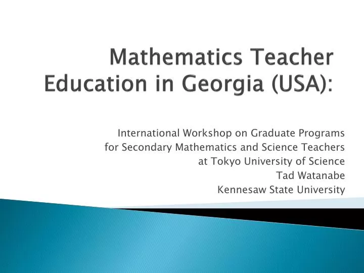 mathematics teacher education in georgia usa