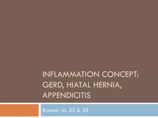 Inflammation Concept: GERD, Hiatal Hernia, Appendicitis