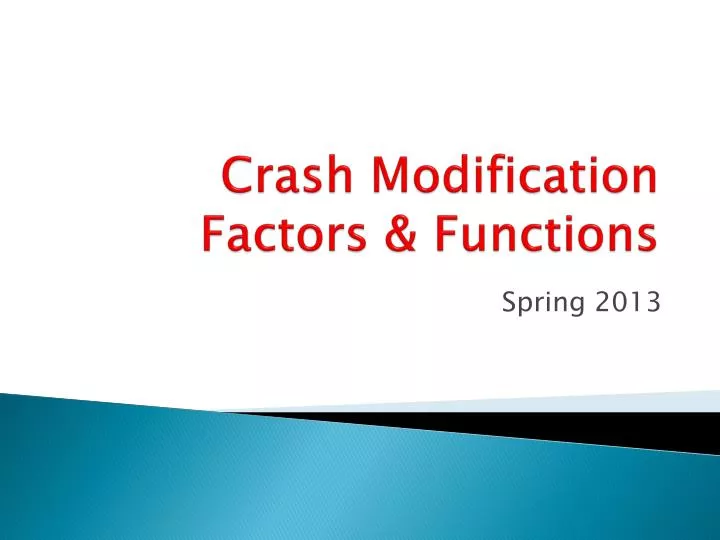 crash modification factors functions