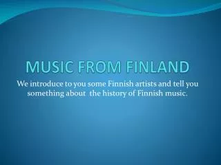 MUSIC FROM FINLAND