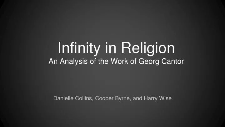 infinity in religion an analysis of the work of georg cantor