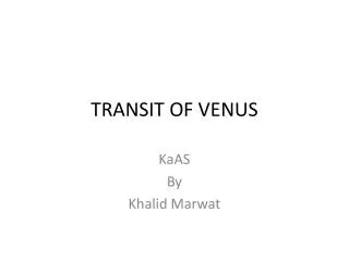 TRANSIT OF VENUS
