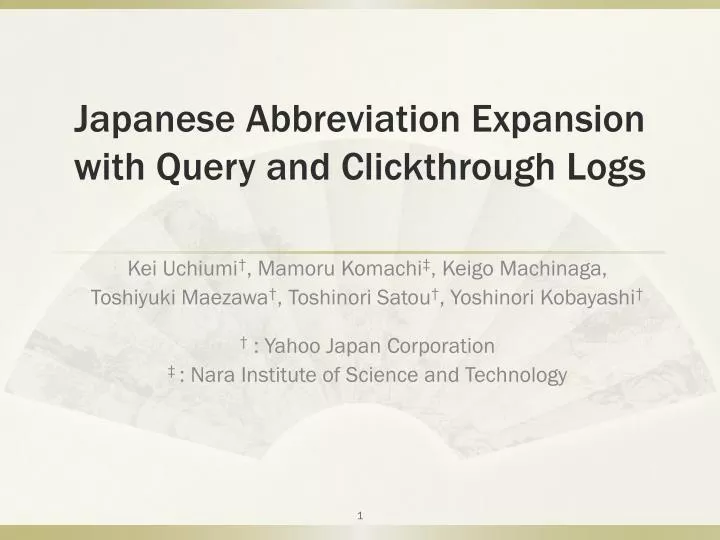 japanese abbreviation expansion with query and clickthrough logs
