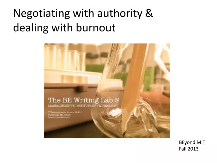 negotiating with authority dealing with b urnout