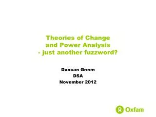 Theories of Change and Power Analysis - just another fuzzword ?