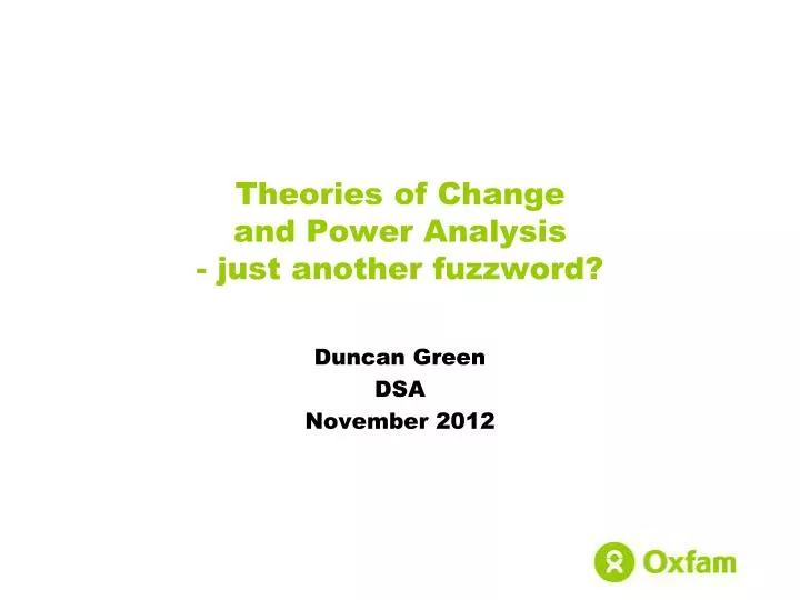 theories of change and power analysis just another fuzzword
