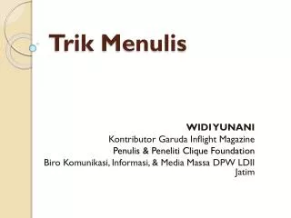 Trik Menulis