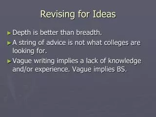 Revising for Ideas