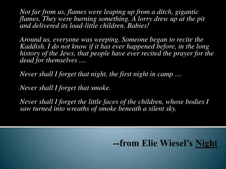 from elie wiesel s night