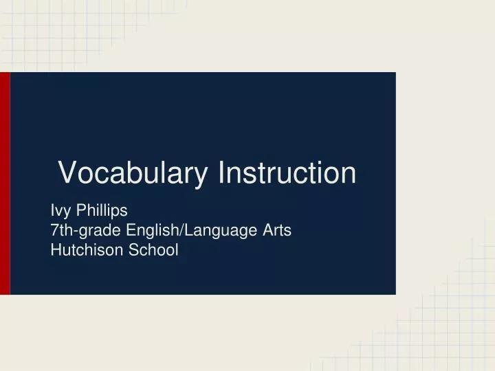 vocabulary instruction