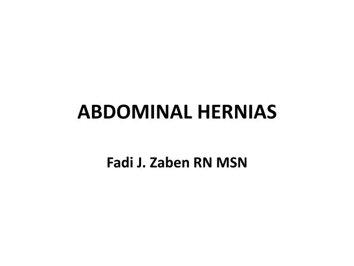 abdominal hernias