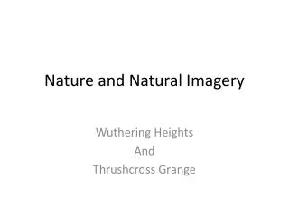 Nature and Natural Imagery