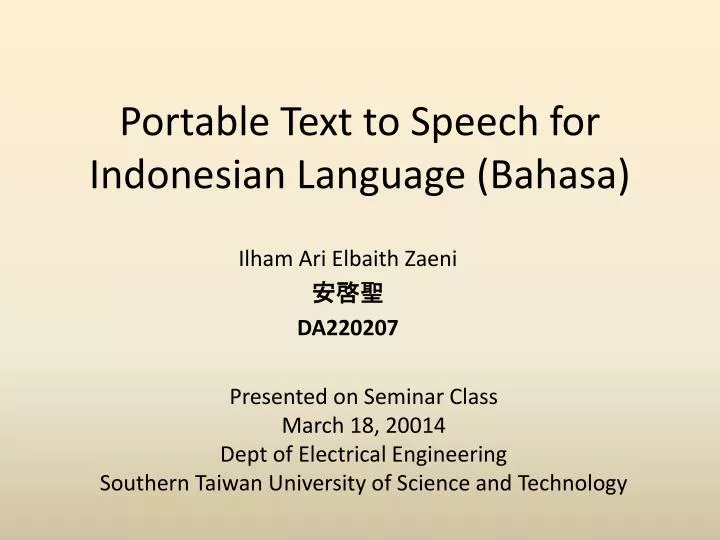 portable text to speech for indonesian language bahasa