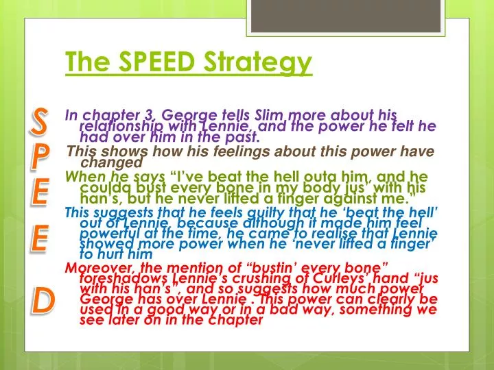 the speed strategy