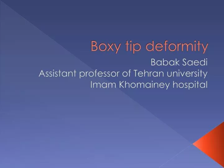 boxy tip deformity
