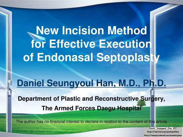 new incision method for effective execution of endonasal septoplasty