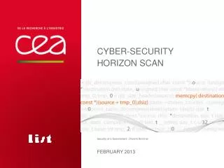 Cyber- security Horizon Scan