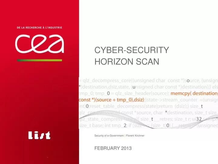 cyber security horizon scan