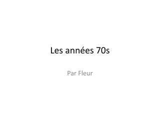 les ann es 70s