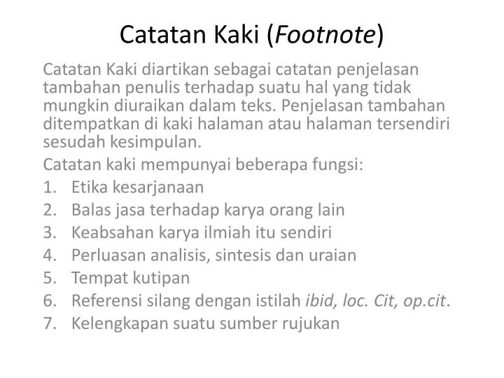 catatan kaki footnote