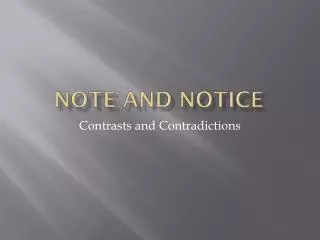 Note and Notice