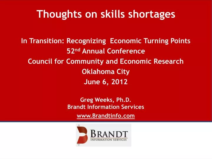 thoughts on skills shortages