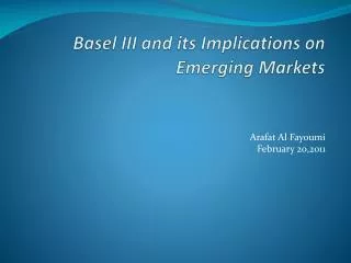 basel iii and its implications on emerging markets