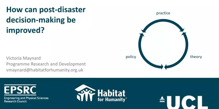 how can post disaster decision making be improved