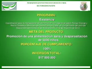 TRABAJEMOS JUNTOS POR SANTA ROSA DE CABAL SECTOR EDUCACION