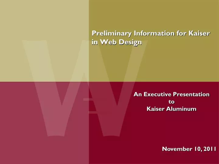 preliminary information for kaiser in web design