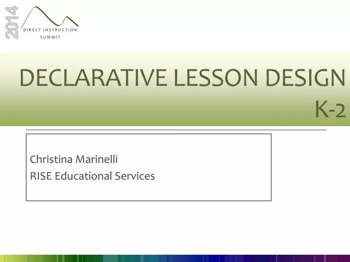 declarative lesson design k 2