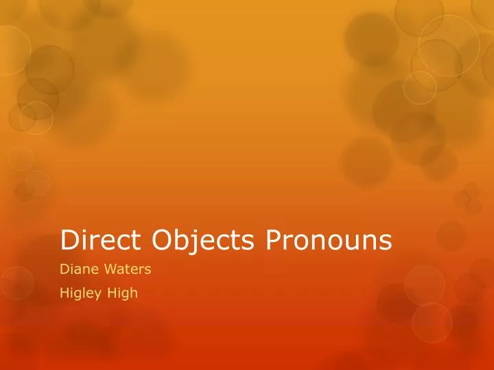 direct objects pronouns