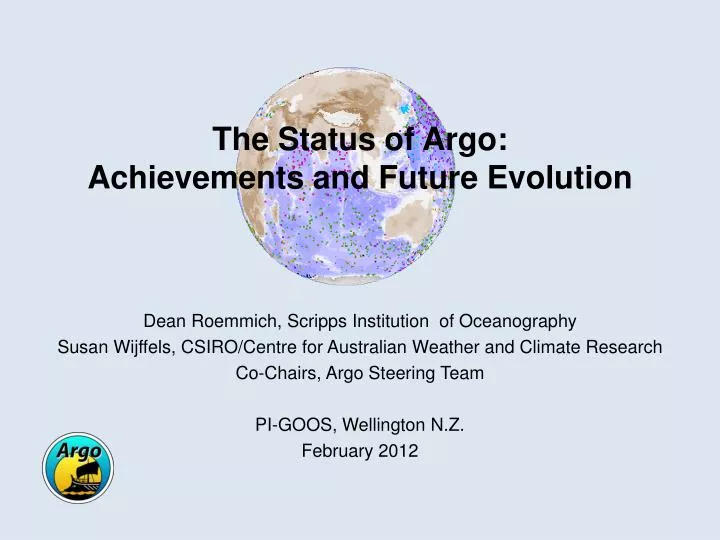 the status of argo achievements and future evolution