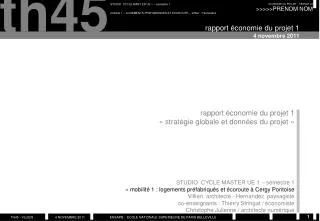 rapport économie du projet 1 4 novembre 2011
