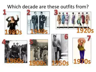 Which decade are these outfits from?