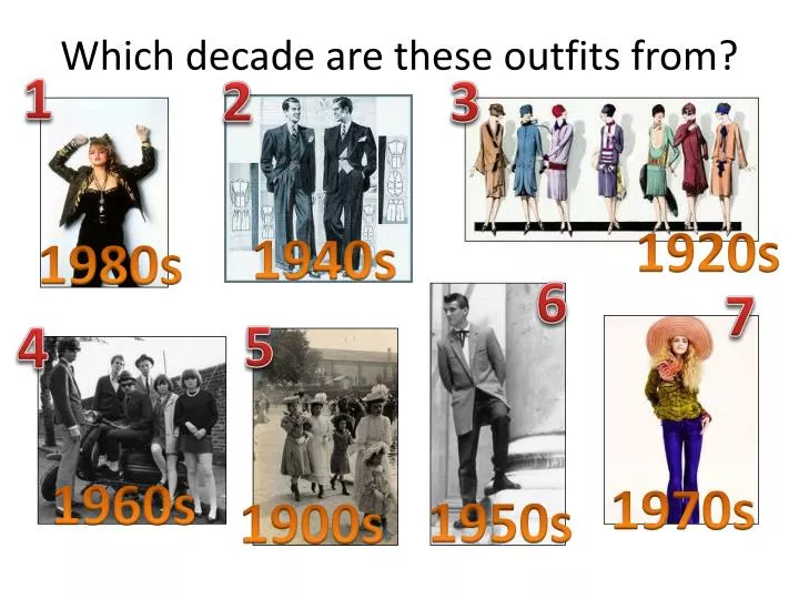 which decade are these outfits from