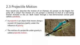 2.3 Projectile Motion