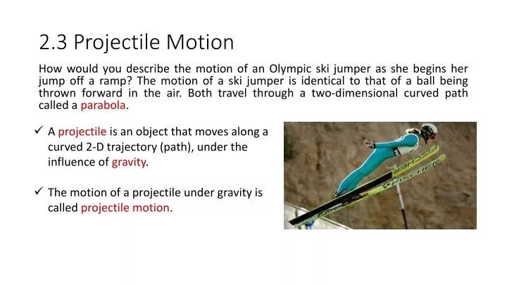 2 3 projectile motion