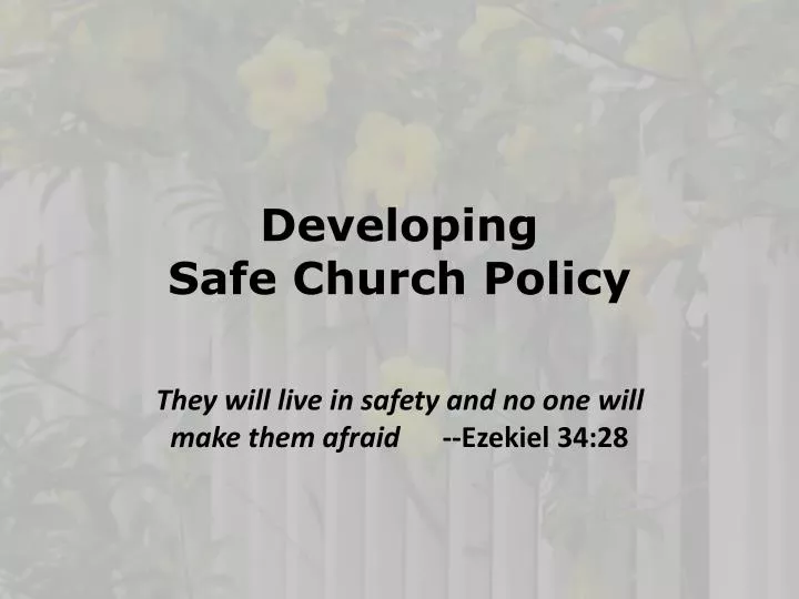 developing safe church policy