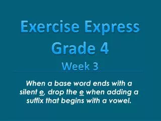 Exercise Express Grade 4 Week 3