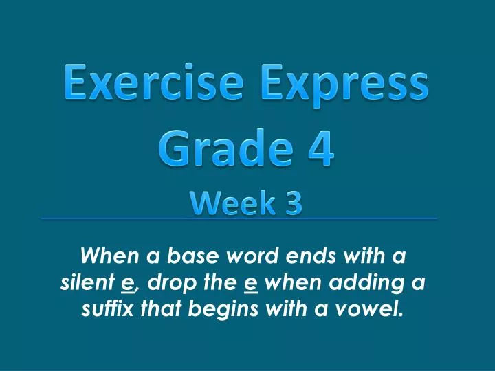 when a base word ends with a silent e drop the e when adding a suffix that begins with a vowel