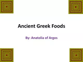 Ancient Greek Foods