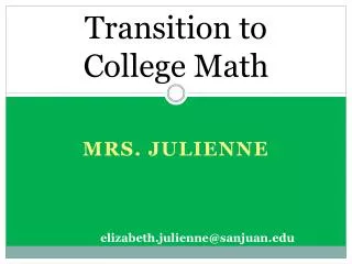 Transition to College Math