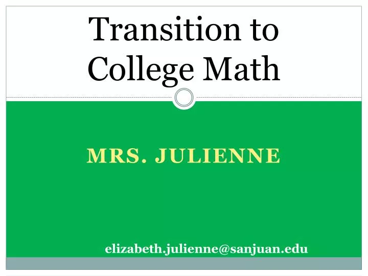 transition to college math