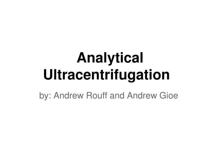 analytical ultracentrifugation