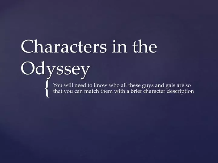characters in the odyssey