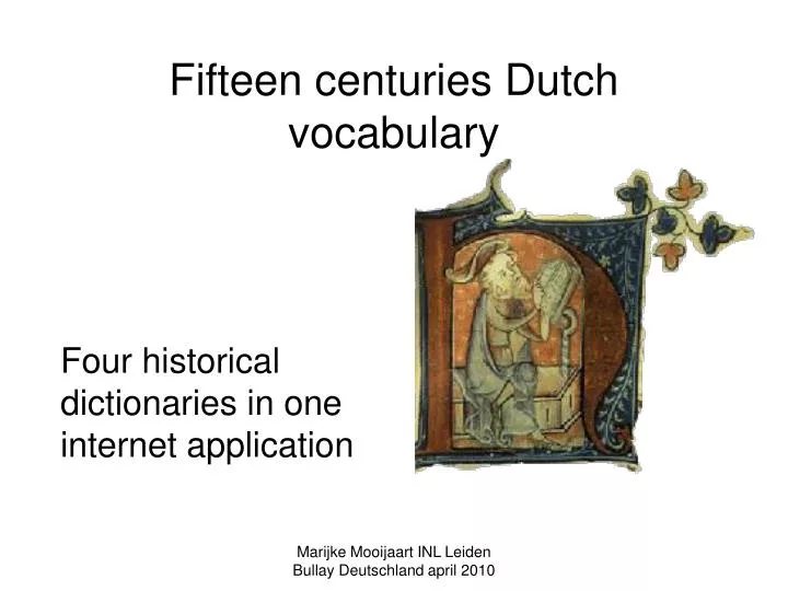 fifteen centuries dutch vocabulary